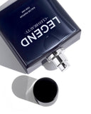 Cleo Beauty Legend Men's Fragrance Bottle in Dark Blue, offering a long-lasting men's fragrance experience