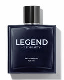 Cleo Beauty Legend Eau de Parfum for him, a long-lasting men's fragrance in a sleek dark bottle