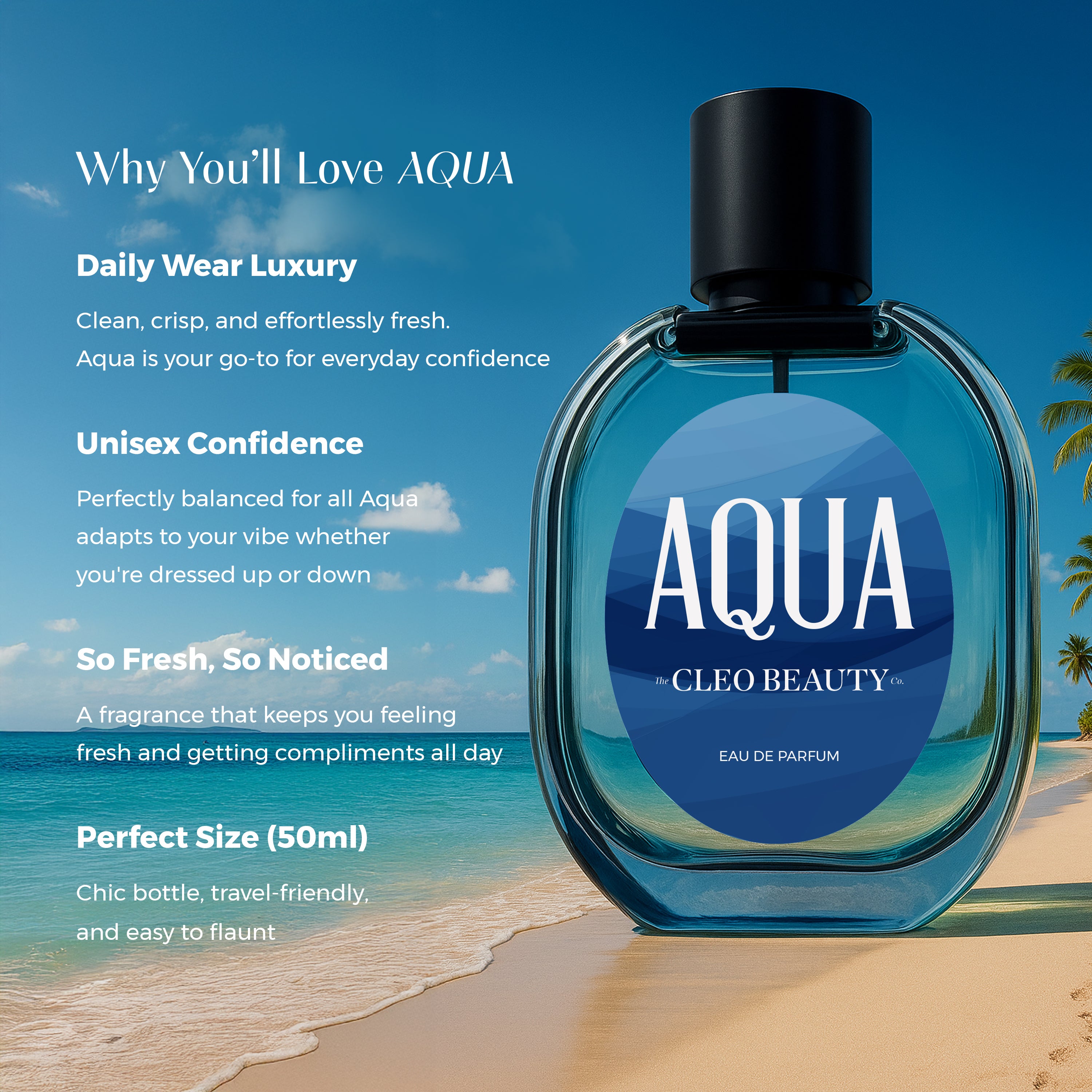 Aqua by Cleo Beauty – Unisex Eau de Parfum | 50 ML