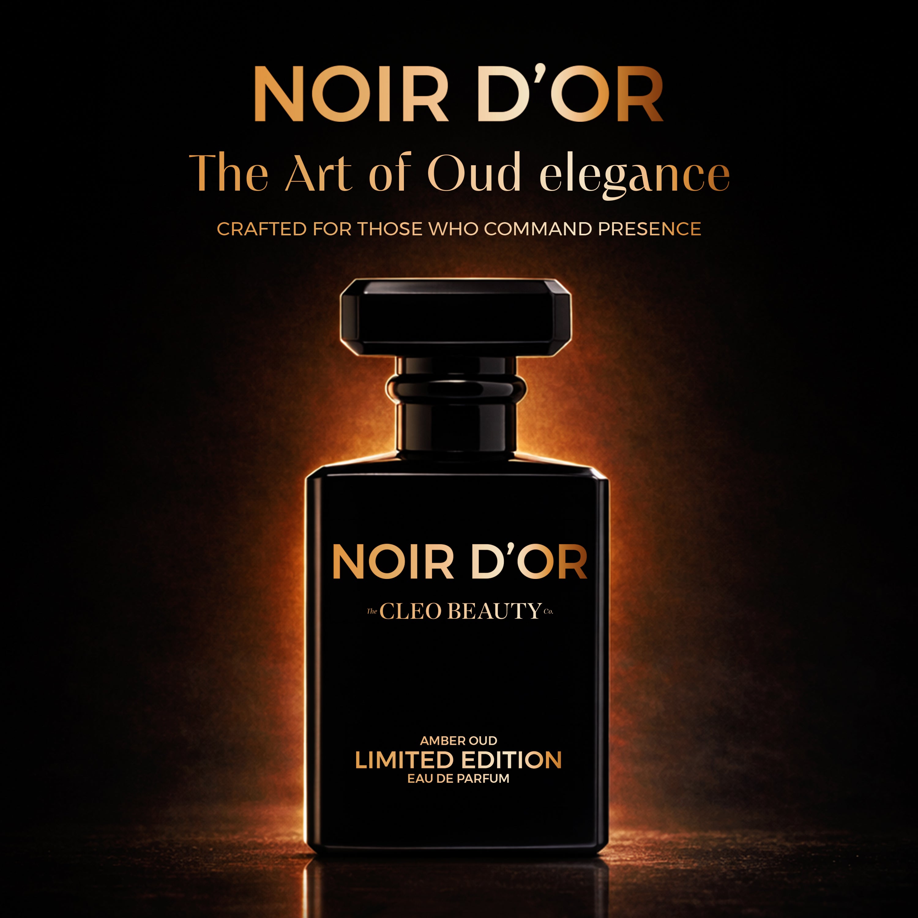 Cleo Beauty Noir D’Or Eau de Parfum – Unisex Luxury Perfume with Oud, Amber & Spices – 50ml
