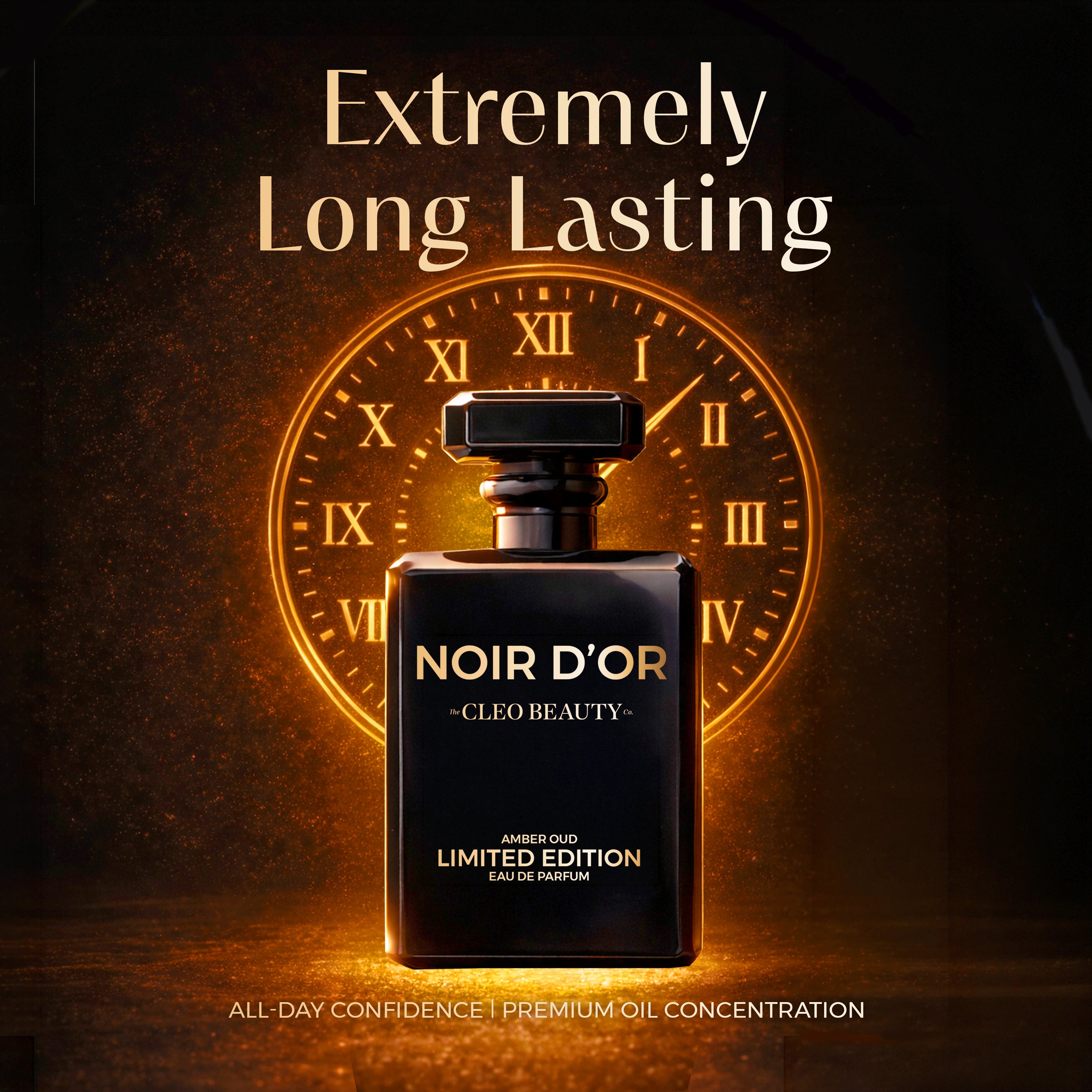 Cleo Beauty Noir D’Or Eau de Parfum – Unisex Luxury Perfume with Oud, Amber & Spices – 50ml