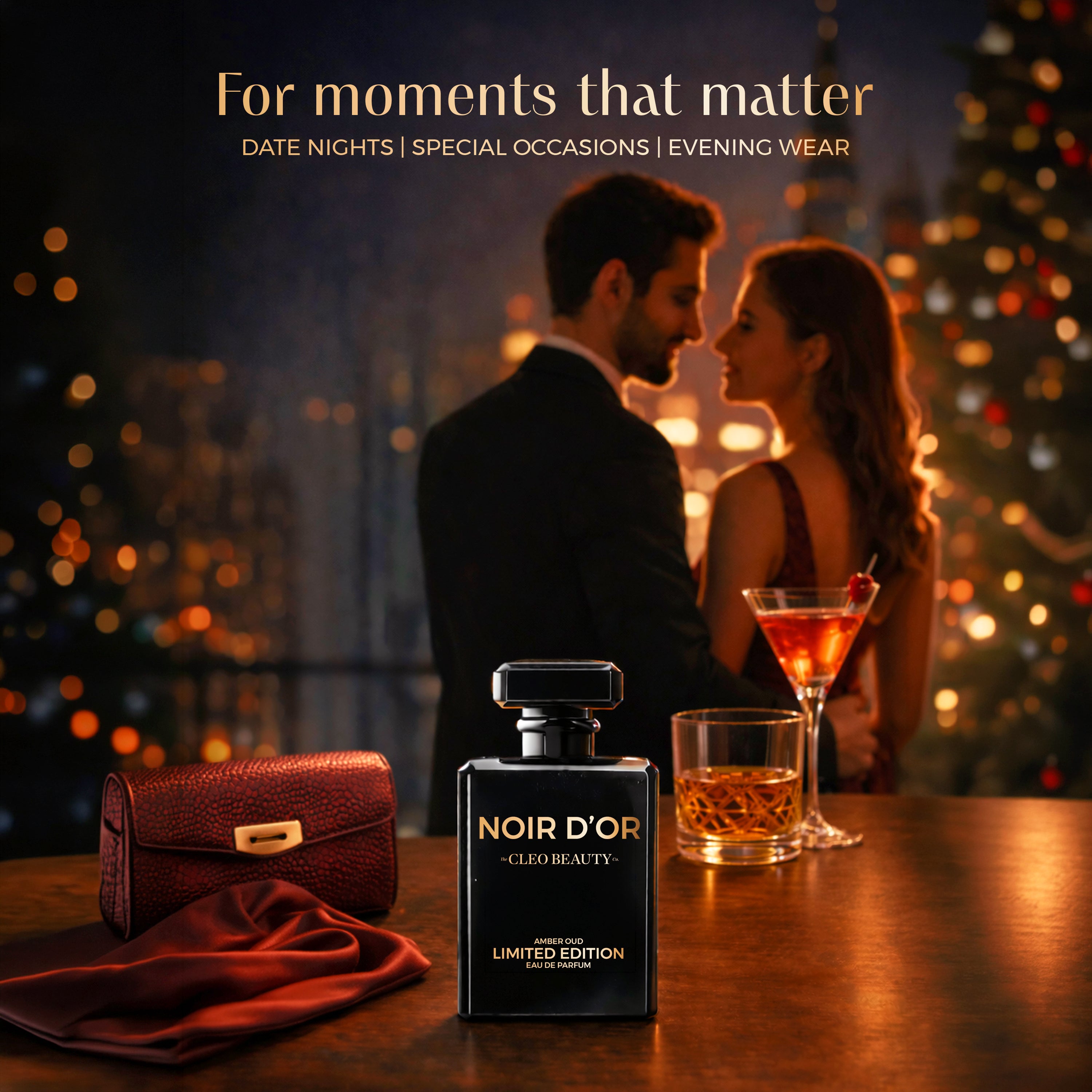 Cleo Beauty Noir D’Or Eau de Parfum – Unisex Luxury Perfume with Oud, Amber & Spices – 50ml
