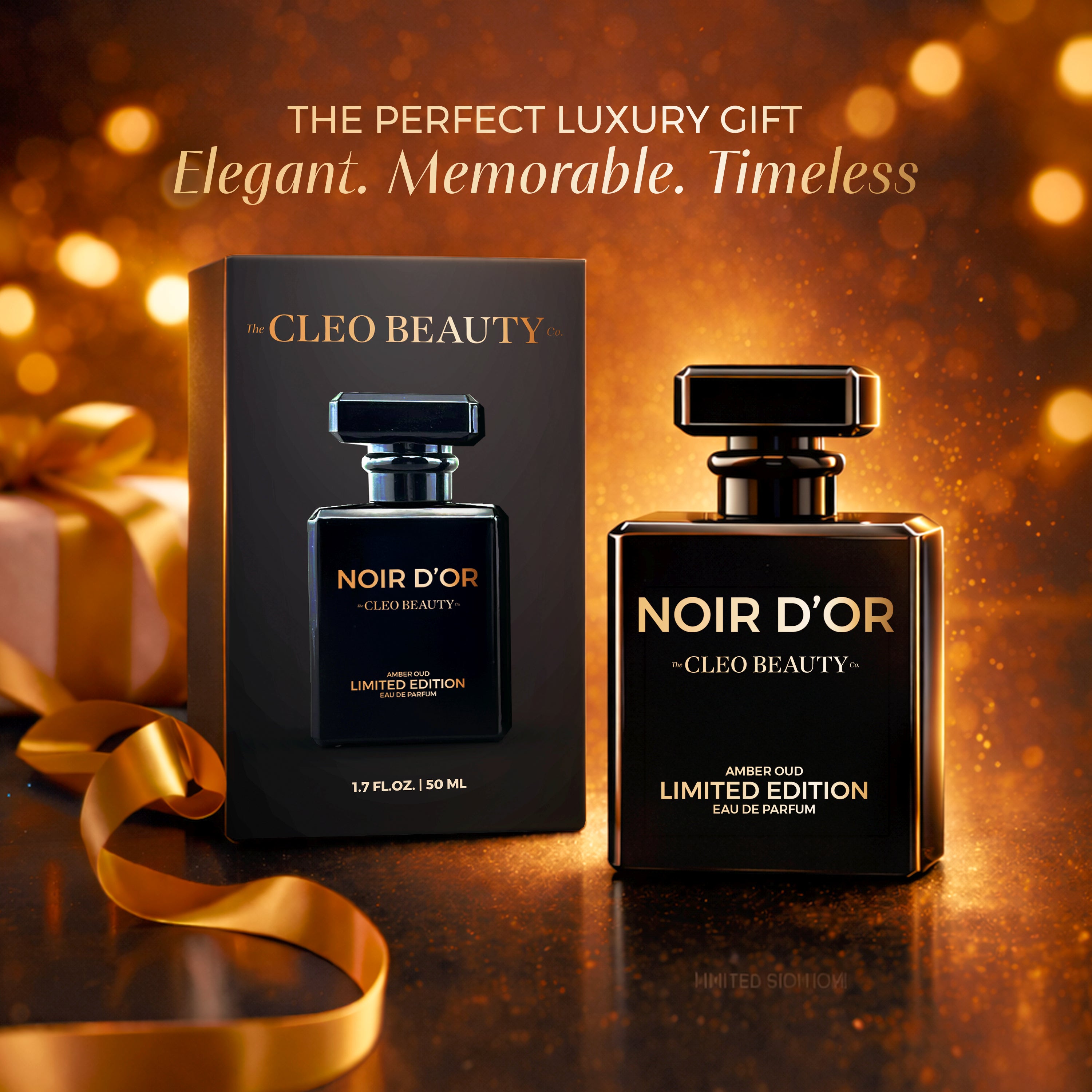 Cleo Beauty Noir D’Or Eau de Parfum – Unisex Luxury Perfume with Oud, Amber & Spices – 50ml