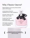 Cleo Universe Queen women's daily wear fragrance in elegant bottle with floral-amber scent for all-day use